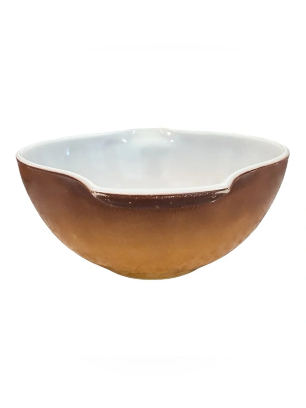 3 Vintage Pyrex Old Orchard burnt orange & brown fruit motif nesting bowls